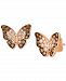 Le Vian Chocolate Diamond (5/8 ct. t. w. ) & Vanilla Diamond (1/10 ct. t. w. ) Butterfly Stud Earrings in 14k Rose Gold