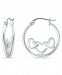 Giani Bernini Heart Accent Small Hoop Earrings in Sterling Silver, 0.75", Created for Macy's