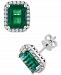 Effy Emerald (4-3/8 ct. t. w. ) & Diamond (3/8 ct. t. w. ) Stud Earrings in 14k White Gold