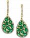 Effy Emerald (3-1/2 ct. t. w. ) & Diamond (3/8 ct. t. w. ) Drop Earrings in 14k Gold