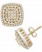 Wrapped in Love Diamond Cushion Cluster Stud Earrings (1 ct. t. w. ) in 14k Gold, Created for Macy's