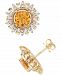 Effy Citrine (2-1/10 ct. t. w. ) & Diamond (3/4 ct. t. w. ) Sunburst Stud Earrings in 14k Gold