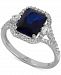 Lab-Created Sapphire (3 ct. t. w. ) and White Sapphire (3/8 ct. t. w. ) Ring in Sterling Silver