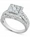 Diamond Square Cluster Halo Engagement Ring (1-1/2 ct. t. w. ) in 14k White Gold