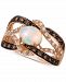 Le Vian Neopolitan Opal (5/8 ct. t. w. ), Vanilla Diamond (1/5 ct. t. w. ), and Chocolate Diamond (1/3 ct. t. w. ) Braided Statement Ring in 14k Rose Gold