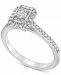Diamond Square Halo Engagement Ring (1/2 ct. t. w. ) in 14k White Gold