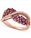 Amethyst (7/8 ct. t. w. ) & Diamond (1/8 ct. t. w. ) Cluster Crossover Ring in 10k Rose Gold