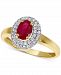 Ruby (7/8 ct. t. w. ) & Diamond (1/4 ct. t. w. ) Halo Ring in 10k Gold