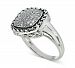 Cubic Zirconia Rope-Framed Statement Ring in Sterling Silver