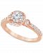 Diamond Halo Engagement Ring (3/4 ct. t. w. ) in 14k Rose Gold