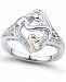 Diamond Mother & Child Ring (1/7 ct. t. w. ) in Sterling Silver & 14k Gold