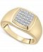 Men's Diamond Cluster Ring (1/4 ct. t. w. ) in 14k Gold-Plated Sterling Silver