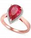 Lab-Created Ruby (4 ct. t. w. ) & Diamond Accent Ring in Sterling Silver & 18k Rose Gold-Plate