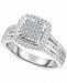 TruMiracle Diamond Halo Cluster Engagement Ring (1 ct. t. w. ) in 10k White Gold