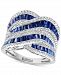 Effy Sapphire (3-1/3 ct. t. w. ) & Diamond (5/8 ct. t. w. ) Swirl Statement Ring in 14k White Gold