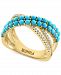 Effy Turquoise & Diamond (1/6 ct. t. w. ) Crossover Ring in 14k Gold