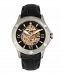 Reign Dantes Automatic Black Dial, Silver Case, Genuine Black Leather Watch 47mm