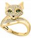 Effy Diamond (3/8 ct. t. w. ) & Tsavorite Accent Fox Ring in 14k Gold