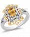 Enchanted Disney Fine Jewelry Citrine (7/8 ct. t. w. ) & Diamond (1/5 ct. t. w. ) Belle 30th Anniversary Ring in Sterling Silver & 14k Gold