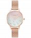 Olivia Burton Women's Sparkle Butterfly Rose Gold-Tone Mesh Bracelet Watch 30mm