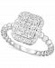 Forever Grown Diamonds Lab-Created Diamond Rectangle Cluster Halo Statement Ring (3/4 ct. t. w. ) in Sterling Silver