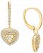 Diamond Heart Drop Earrings (1/2 ct. t. w. ) In Sterling Silver, Gold-Plated Sterling Silver or Rose Gold-Plated Sterling Silver