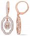 Morganite (1 ct. t. w. ) White Sapphire (1 ct. t. w. ) and Diamond (1/10 ct. t. w. ) Dangle Earrings in 18k Rose Gold Over Silver