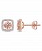 Morganite (1 ct. t. w. ) and Diamond (1/20 ct. t. w. ) Square Stud Earrings in 10k Rose Gold