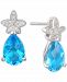 Blue Topaz (2-3/4 ct. t. w. ) & Diamond (1/10 ct. t. w. ) Stud Earrings in 14k White Gold