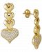 Diamond Heart Cluster Link Drop Earrings (5/8 ct. t. w. ) in 14k Gold-Plated Sterling Silver
