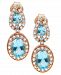 Aquamarine ( 2-3/4 ct. t. w) Diamond (5/8 ct. t. w) Earrings in 14K Rose Gold