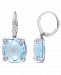 Blue Topaz (18 ct. t. w. ), White Sapphire (1/5 ct. t. w. ) and Diamond Accent Drop Earrings in 14k White Gold
