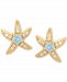 Blue Topaz (1/5 ct. t. w. ) & Lab-Created White Sapphire (1/5 ct. t. w. ) Starfish Stud Earrings in 14k Gold-Plated Sterling Silver