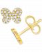 Diamond Pave Butterfly Stud Earrings (1/5 ct. t. w. ) in 10k White, Yellow or Rose Gold