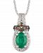 Le Vian Emerald (5/8 ct. t. w. ) & Diamond (1/4 ct. t. w. ) Adjustable Pendant Necklace in 14k White Gold