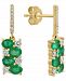 Lali Jewels Emerald (1-5/8 ct. t. w. ) & Diamond (3/8 ct. t. w. ) Drop Earrings in 14k Gold