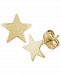 Flat Star Stud Earrings Set in 14k White Or Yellow Gold