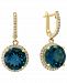 Lali Jewels London Blue Topaz (8-1/2 ct. t. w. ) & Diamond (3/8 ct. t. w. ) Drop Earrings in 14k Gold