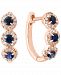 Lali Jewels Sapphire (1/3 ct. t. w. ) & Diamond (1/5 ct. t. w. ) Oval Hoop Earrings in 14k Rose Gold ( Also in White Gold)