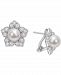 Cultured Freshwater Pearl (8-1/2mm) & Lab-Created White Sapphire (2-3/4 ct. t. w. ) Flower Stud Earrings in Sterling Silver