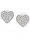 Wrapped Diamond Heart Stud Earrings (1/10 ct. t. w. ) in 14k White Gold, Created for Macy's