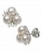 Cultured Freshwater Pearl (6-7 mm) and Diamond Accent Fruit Stud Earring in Sterling Silver