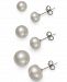Giani Bernini 3-Pc. Set Cultured Freshwater Pearl (5, 7, 9mm) Stud Earrings in Sterling Silver, Created for Macy's