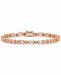 Simulated Morganite (9 ct. t. w. ) & Diamond Accent Link Bracelet in 18k Rose Gold-Plated Sterling Silver
