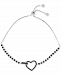 Black Spinel Open Heart Bolo Bracelet (1-3/8 ct. t. w. ) in Sterling Silver