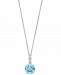 Aquamarine (3/4 ct. t. w. ) & Diamond Accent 18" Pendant Necklace in 14k White Gold