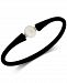 Effy Cultured White Freshwater Pearl (11mm) Black Silicone Bracelet