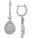 Diamond Teardrop Halo Cluster Drop Earrings (1-1/2 ct. t. w. ) in 14k White Gold