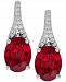 Lab-Created Ruby (4 ct. t. w. ) and White Sapphire (1/8 ct. t. w. ) Drop Earrings in Sterling Silver