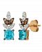 Le Vian Blue Zircon (1 1/5 ct. t. w. ), Nude Diamonds (1/6 ct. t. w. ), and Chocolate Diamonds (1/10 ct. t. w. ) Earrings set in 14k rose gold